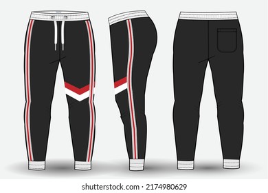 Trouser Pant Flat Sketch Template Technical Stock Vector (Royalty Free ...