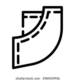 trouser pocket line icon vector. trouser pocket sign. isolated contour symbol black illustration