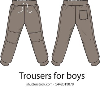 
Trousers for boys vector template