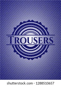 Trousers with denim texture