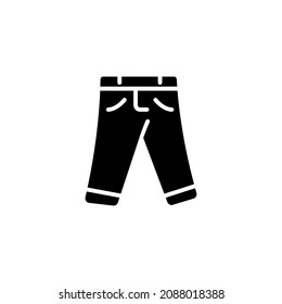 trousers icon designed in solid black style and glyph style in fashion and accessories icon category