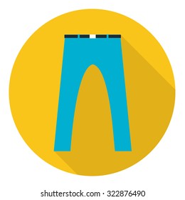 Trousers icon, Flat design with long shadow