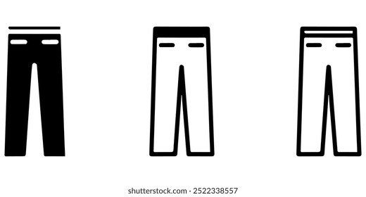 Icono de pantalones. Vector de icono de jeans.