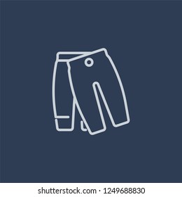 Trousers icon. Trousers linear design concept from  collection. Simple element vector illustration on dark blue background.