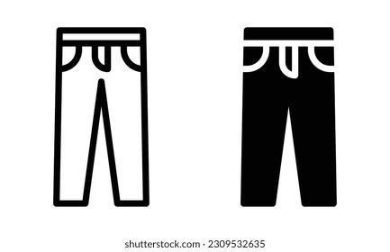 Trousers icon with outline and glyph style.