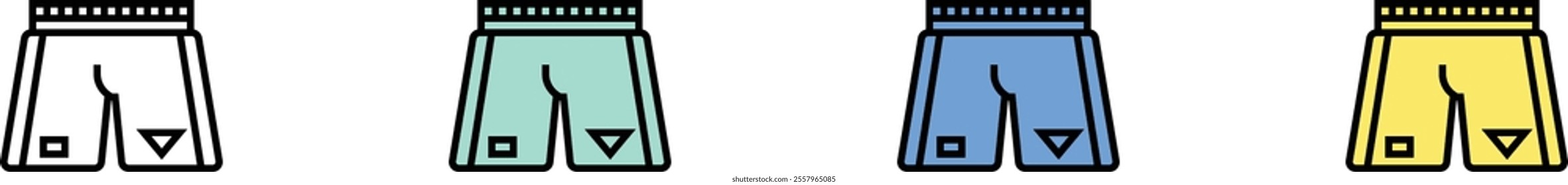 trousers icon. Outline, Green, Blue and Yellow Style Design Isolated On White Background