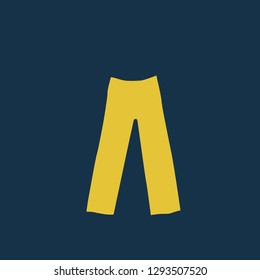 trousers icon, trousers symbol. Flat vector sign isolated on blue background. Simple vector illustration for graphic and web design.