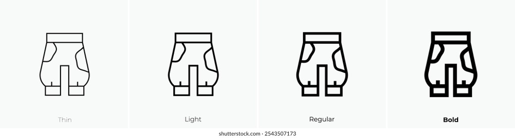 trousers icon. Thin, Light Regular And Bold style design isolated on white background