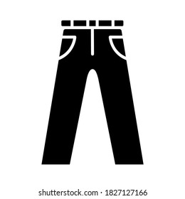 Trousers icon in trendy silhouette style design. Vector illustration isolated on white background.