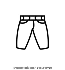 Trousers Icon Vector , Template Best Emblem Isolated Illustration , Logo Design Male Female Fashion Icons , Clothes Outline Solid Background White
