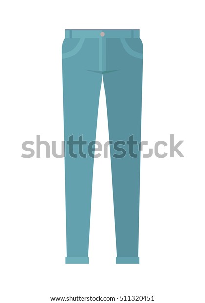 白い背景にズボン 男性の男女のズボン フラットスタイルのブルージーンズデザインモダンパンツのベクターイラスト おしゃれな綿のエレガントなズボン カジュアルな男性のジーンズのアイコン のベクター画像素材 ロイヤリティフリー