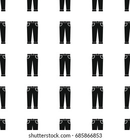 Trousers or jeans seamless pattern vector illustration background. Black silhouette jeans stylish texture. Repeating jeans seamless pattern background for clothes design