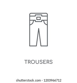 Trousers linear icon. Trousers concept stroke symbol design. Thin graphic elements vector illustration, outline pattern on a white background, eps 10.