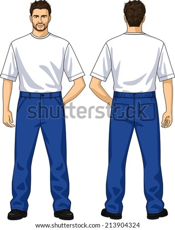 Trousers for the man summer with pockets and loops