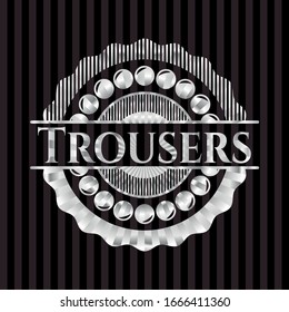 Trousers silvery shiny emblem. Vector Illustration. Mosaic.