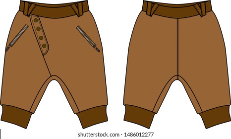 trousers vector  for baby boy template pattern
