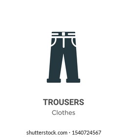 Trousers vector icon on white background. Flat vector trousers icon symbol sign from modern clothes collection for mobile concept and web apps design.
