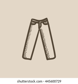 Trousers vector sketch icon isolated on background. Hand drawn Trousers icon. Trousers sketch icon for infographic, website or app.