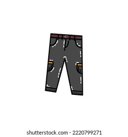 Trousers for winter in black and orange