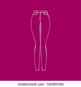 Trousers for women drawn vector.