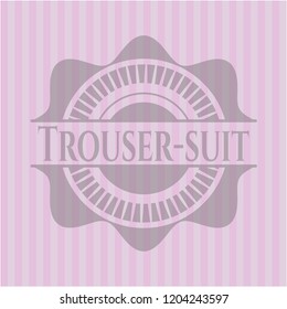 Trouser-suit pink emblem