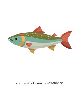 
Trout animal isolated flat vector illustration on white background