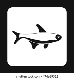 Trout fish icon in simple style isolated on white background. Inhabitants aquatic environment symbol