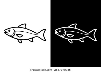Trout fish icon vector on White Background ,Vector Art Illustration on white background.