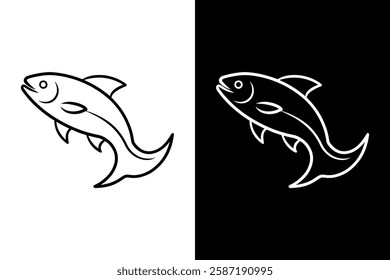 Trout fish icon vector on White Background ,Vector Art Illustration on white background.