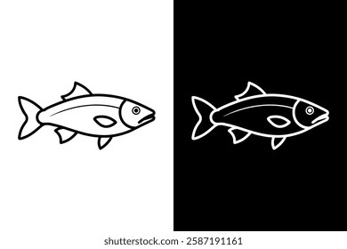 Trout fish icon vector on White Background ,Vector Art Illustration on white background.