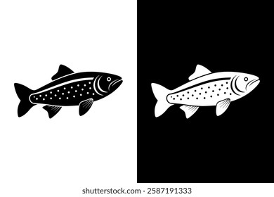 Trout fish icon vector on White Background ,Vector Art Illustration on white background.