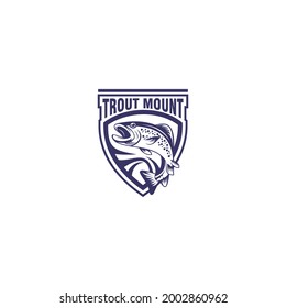 Trout Fish Logo Design Template Vector