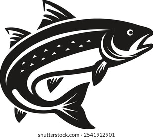 truta peixe ícone logotipo silhueta vetor arte