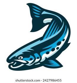 Trout Fish Logo Mascot Design
