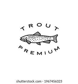 trout fish logo vector icon illustration