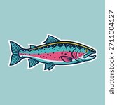 trout fish mascot logo vector design template
