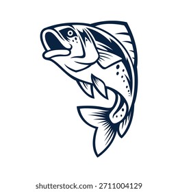 Forelle Fisch Maskottchen Logo Vektor Design Vorlage