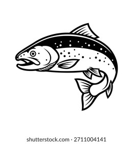 trout fish mascot logo vector design template