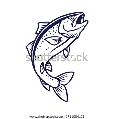 trout fish mascot logo vector design template