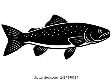Trout fish Shallotte art vector illustration