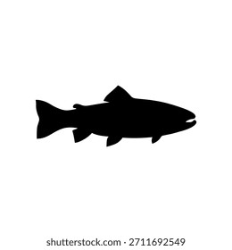 Trout fish silhouette icon vector flat illustration design.