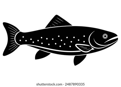 Trout fish silhouette vector illustration