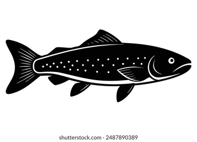 trout fish silhouette vector illustration