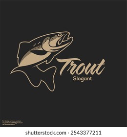 trout fish vector for fishing logo company