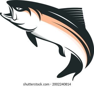 Trout Fish Vector For Fly Fishing Company And Group Logos