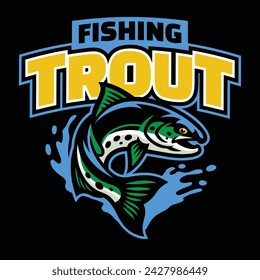 Trout Fishing Esport Logo Mascot