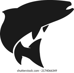 Trout Fishing Logo Clipart. Unique and Fresh Trout Silhoutte fish jumping out of the water. Great to use as your fishing clipart. 