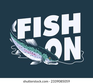 trout fishing logo symbol design