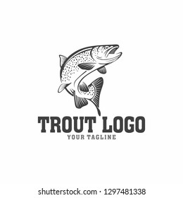 Trout Fishing Logo Tamplate