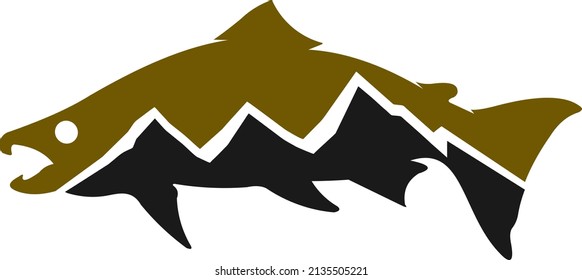 Trout Fishing Logo Template, Unique and Fresh Abstract salmon Fish Vector. Great to use as your Trout Fishing Activity.